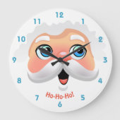 Cute Santa Claus Cartoon Ronde Klok (Voorkant)