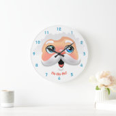 Cute Santa Claus Cartoon Ronde Klok (Huis)