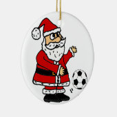 Cute Santa Claus-Cartoon voor voetgangers Keramisch Ornament (Rechts)