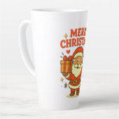  Cute Santa Claus Christmas Art –  Merry Christmas Latte Mok (Linkerhoek)