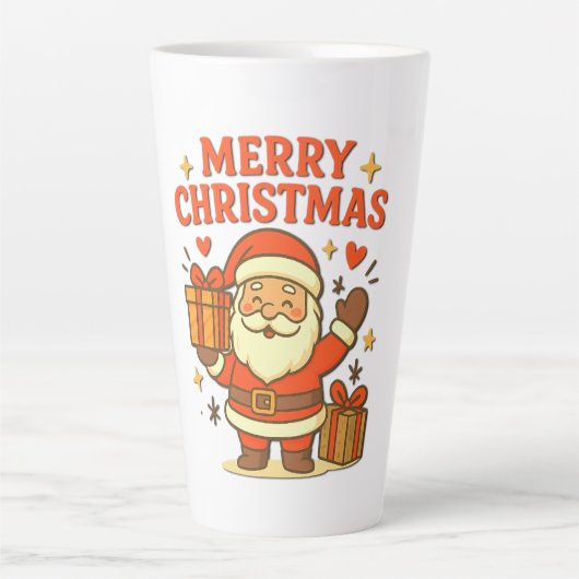  Cute Santa Claus Christmas Art –  Merry Christmas Latte Mok (Voorkant)
