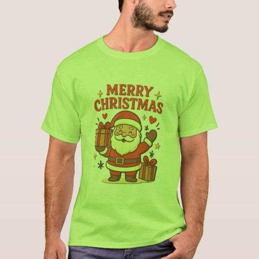  Cute Santa Claus Christmas Art –  Merry Christmas T-shirt (Voorkant)