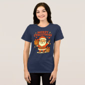 Cute Santa Claus Christmas Art – Merry Christmas Tri-Blend Shirt (Voorkant volledig)