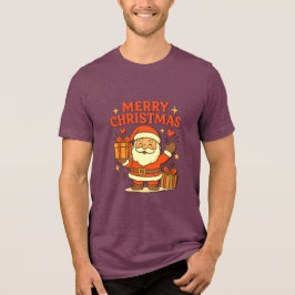  Cute Santa Claus Christmas Art –  Merry Christmas Tri-Blend Shirt