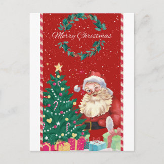 🎄 Cute Santa Claus Christmas Illustration – Festi Briefkaart