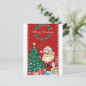 🎄 Cute Santa Claus Christmas Illustration – Festi Briefkaart (Staand voorkant)