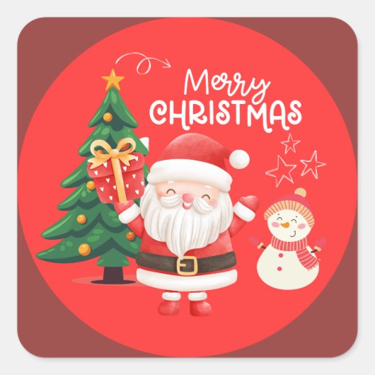 Cute Santa Claus Christmas Sticker (Voorkant)