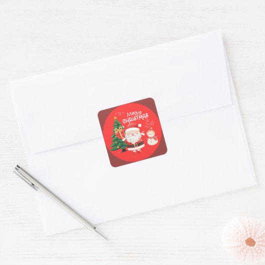 Cute Santa Claus Christmas Sticker (Envelop)