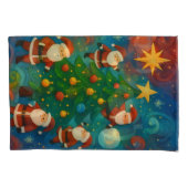 Cute Santa Claus Christmas Tree Illustration Kussensloop (Voorkant)