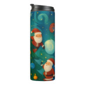Cute Santa Claus Christmas Tree Illustration Thermosbeker (Geroteerd rechts)
