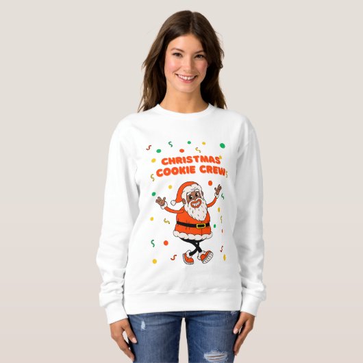 Cute Santa Claus Cookie Baking Sweatshirt (Voorkant volledig)