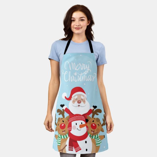 Cute Santa Claus, deer and snowman Schort (Gedragen)