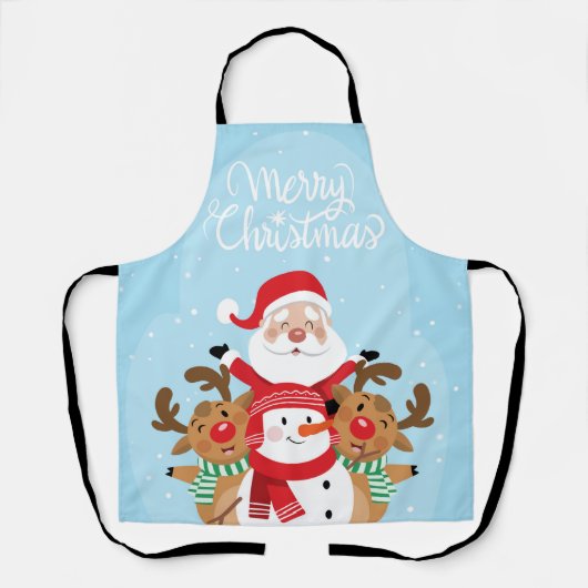 Cute Santa Claus, deer and snowman Schort (Voorkant)