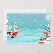 Cute Santa Claus, Deer Kerstman Kaart (Achterkant)