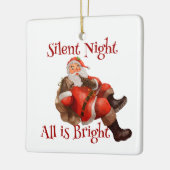 Cute Santa Claus Eerste Kerstmis Aangepaste Foto Keramisch Ornament (Links)