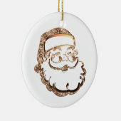 Cute Santa Claus Elegant Gold en White Keramisch Ornament (Rechts)