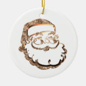 Cute Santa Claus Elegant Gold en White Keramisch Ornament (Voorkant)