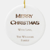 Cute Santa Claus Elegant Gold en White Keramisch Ornament (Achterkant)