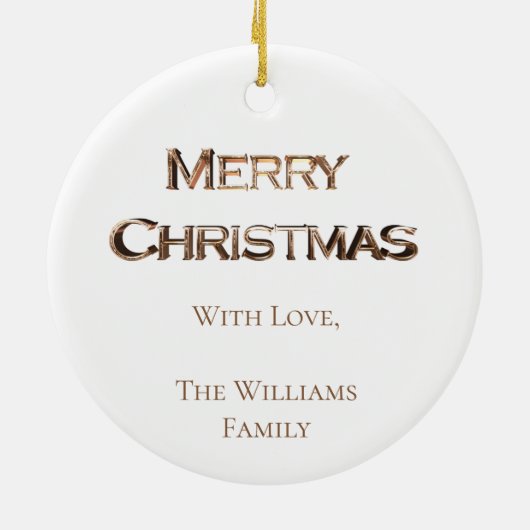 Cute Santa Claus Elegant Gold en White Keramisch Ornament (Achterkant)