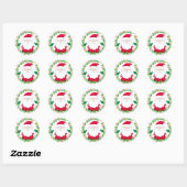 Cute Santa Claus en kerstmis envelop Ronde Sticker (Vel)