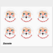 Cute Santa Claus Face Cartoon Ronde Sticker (Vel)