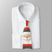 Cute Santa Claus Face Kerstmis Stropdas (Gebonden)