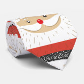 Cute Santa Claus Face Kerstmis Stropdas (Opgerold)