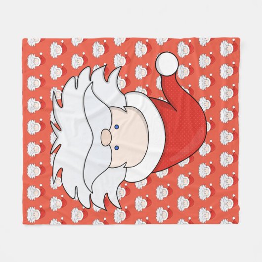 Cute Santa Claus Fleece Deken (Voorkant (Horizontaal))