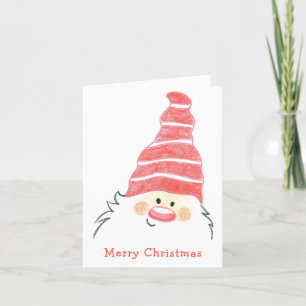 Cute Santa Claus Gnome kerst Feestdagen Kaart