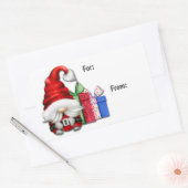 Cute Santa Claus Gnome Label met kerstcadeaus (Envelop)
