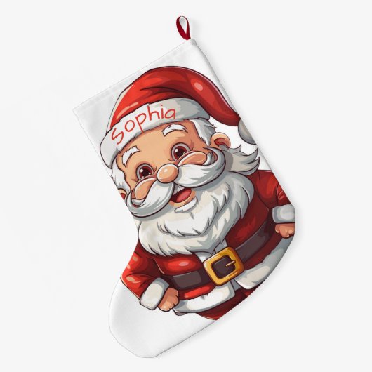 Cute Santa Claus Grote Kerstsok (Achterkant (Hangend))