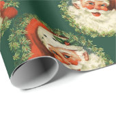 Cute Santa Claus Happy Face Kerstmis Cadeaupapier (Rol Hoek)