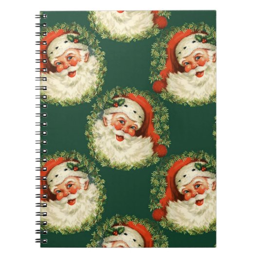 Cute Santa Claus Happy Face Kerstmis Notitieboek (Voorkant)