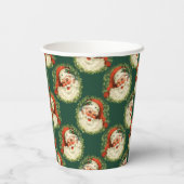 Cute Santa Claus Happy Face Kerstmis Papieren Bekers (Achterkant)