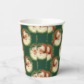 Cute Santa Claus Happy Face Kerstmis Papieren Bekers (Links)