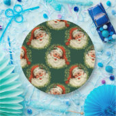 Cute Santa Claus Happy Face Kerstmis Papieren Bordje (Feest)