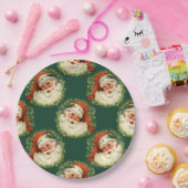 Cute Santa Claus Happy Face Kerstmis Papieren Bordje (Feest)