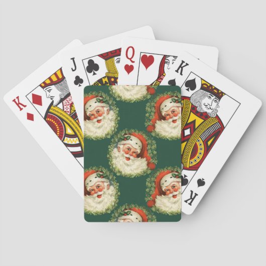 Cute Santa Claus Happy Face Kerstmis Pokerkaarten (Achterkant)