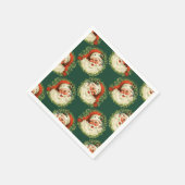 Cute Santa Claus Happy Face Kerstmis Servet (Hoek)