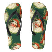 Cute Santa Claus Happy Face Kerstmis Teenslippers (Voetbed)