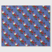 Cute Santa Claus Hiking-kerstCartoon Cadeaupapier (Vlak)