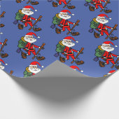 Cute Santa Claus Hiking-kerstCartoon Cadeaupapier (Hoek)
