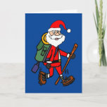 Cute Santa Claus Hiking-kerstCartoon Feestdagen Kaart<br><div class="desc">Een grappige,  coole kerstbeker die met kerstmis cartoon wringt,  is geweldig voor fietsers,  kampeerders en natuur liefhebbers en voor kerstfeestvieren.</div>