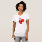 Cute Santa Claus Holding Bag of Gifts T-shirt (Voorkant volledig)