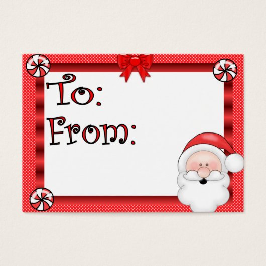 Cute Santa Claus Holiday Gift Label Visitekaartjes (Voorkant)