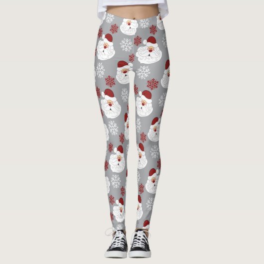 Cute Santa Claus Holiday Leggings (Voorkant)
