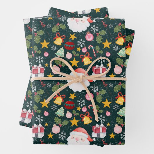 Cute Santa Claus Holiday Seamless Pattern Inpakpapier Vel (In situ)