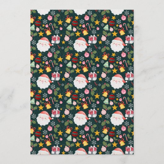 Cute Santa Claus Holiday Seamless Pattern Kaart (Voorkant)