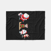 Cute Santa Claus Ice Skating With Friends - Family Fleece Deken (Voorkant (Horizontaal))