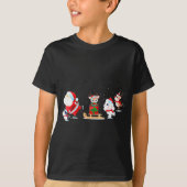 Cute Santa Claus Ice Skating With Friends - Family T-shirt (Voorkant)